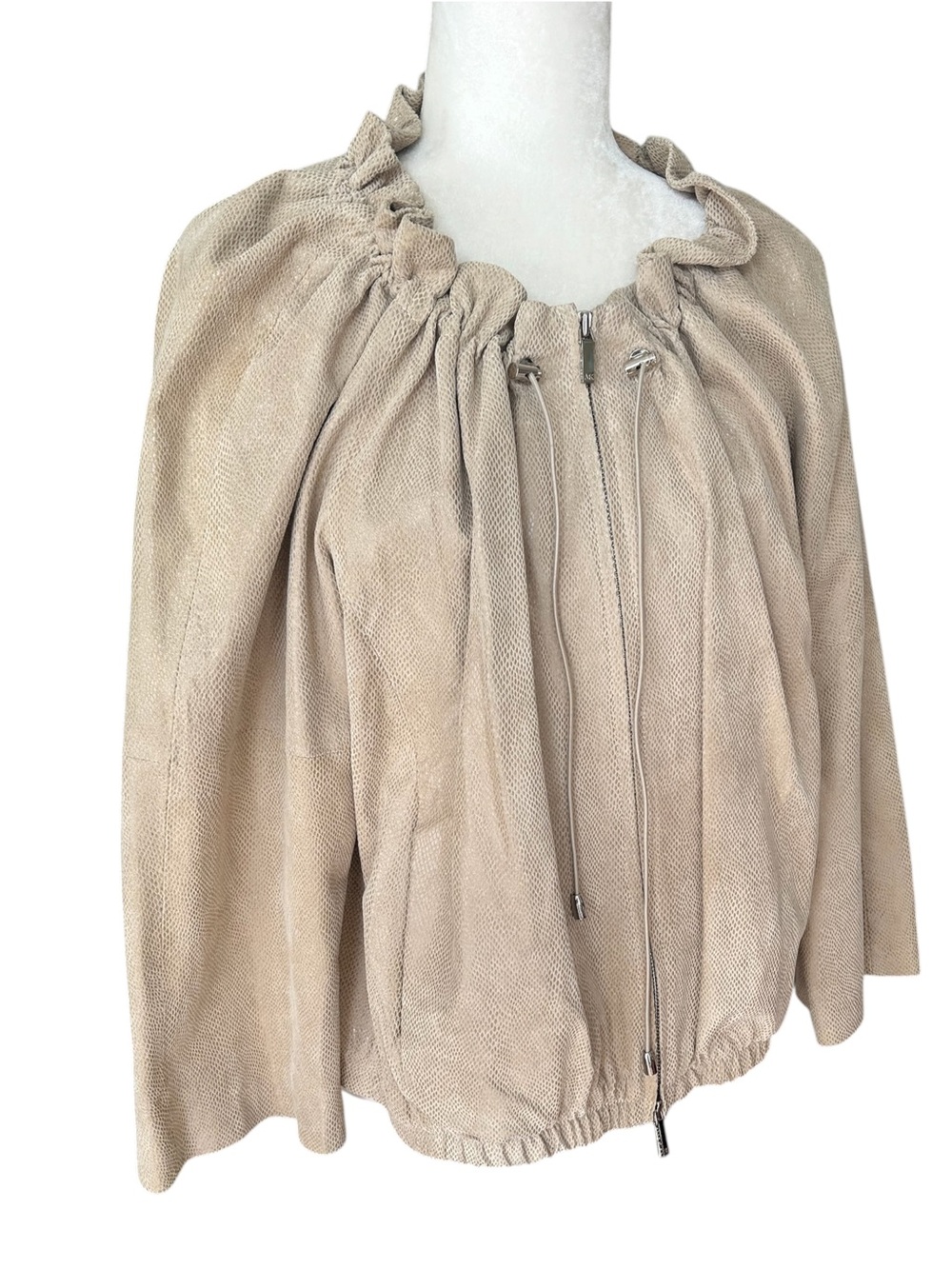 Anne Klein Vintage Genuine Leather Reptile Embossed Jacket medium
